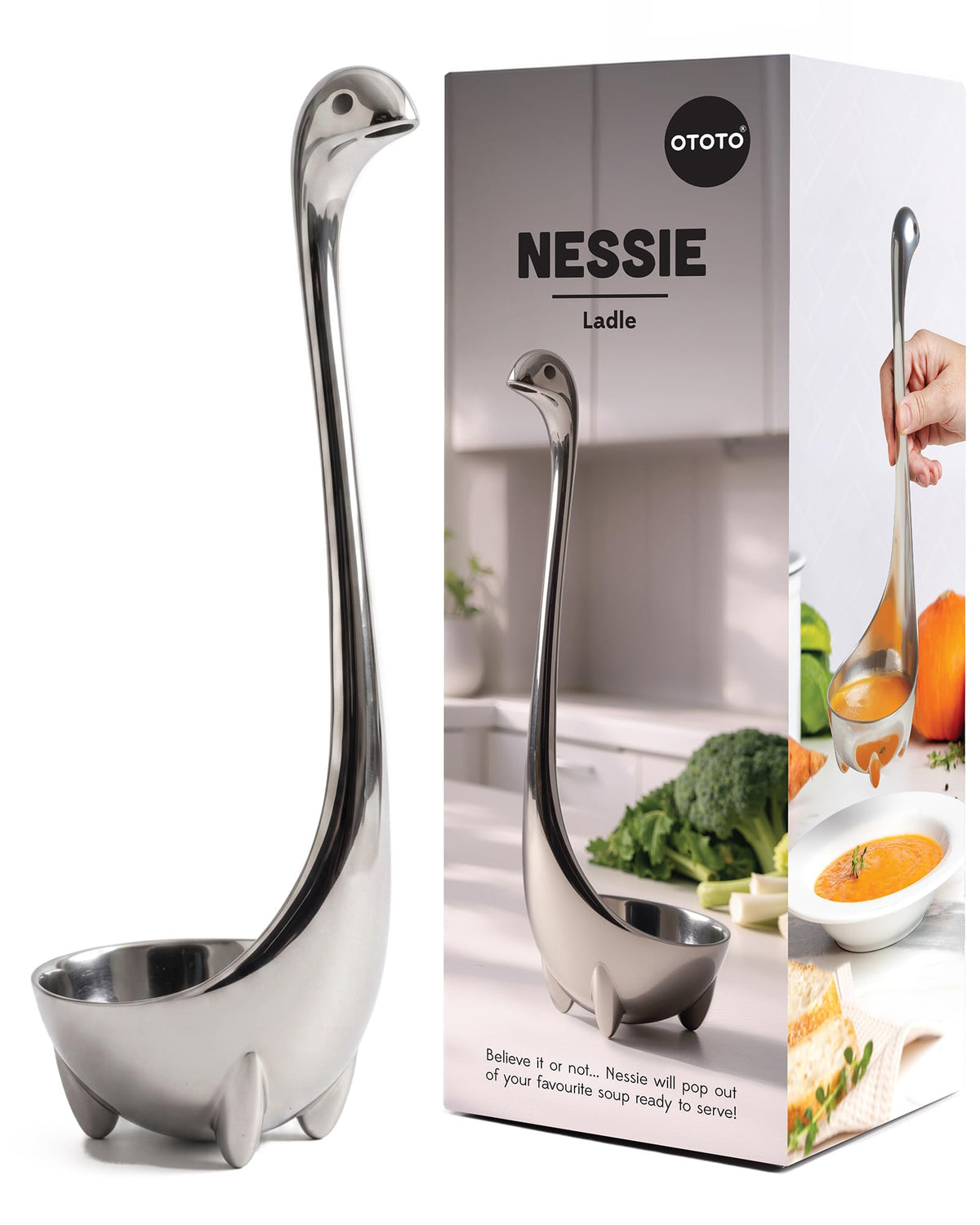 OTOTO The Original Nessie Ladle - Soup Ladle, Cute Gifts, Funny Kitchen Gadgets, Loch Ness design, Cooking Gifts for Mom - Cute and Practical Kitchen Utensils - Unique Gifts for Women