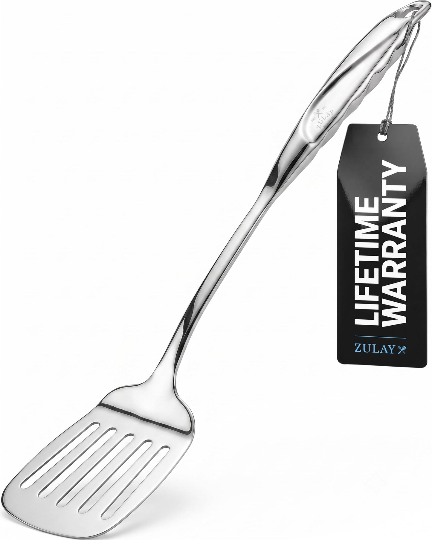 Zulay Kitchen Stainless Steel Soup Ladle - 13” Large Ladle for Soups, Stews & Sauces - Durable, Heat-Resistant, Rust-Proof & Dishwasher Safe Kitchen Utensil with Ergonomic Handle