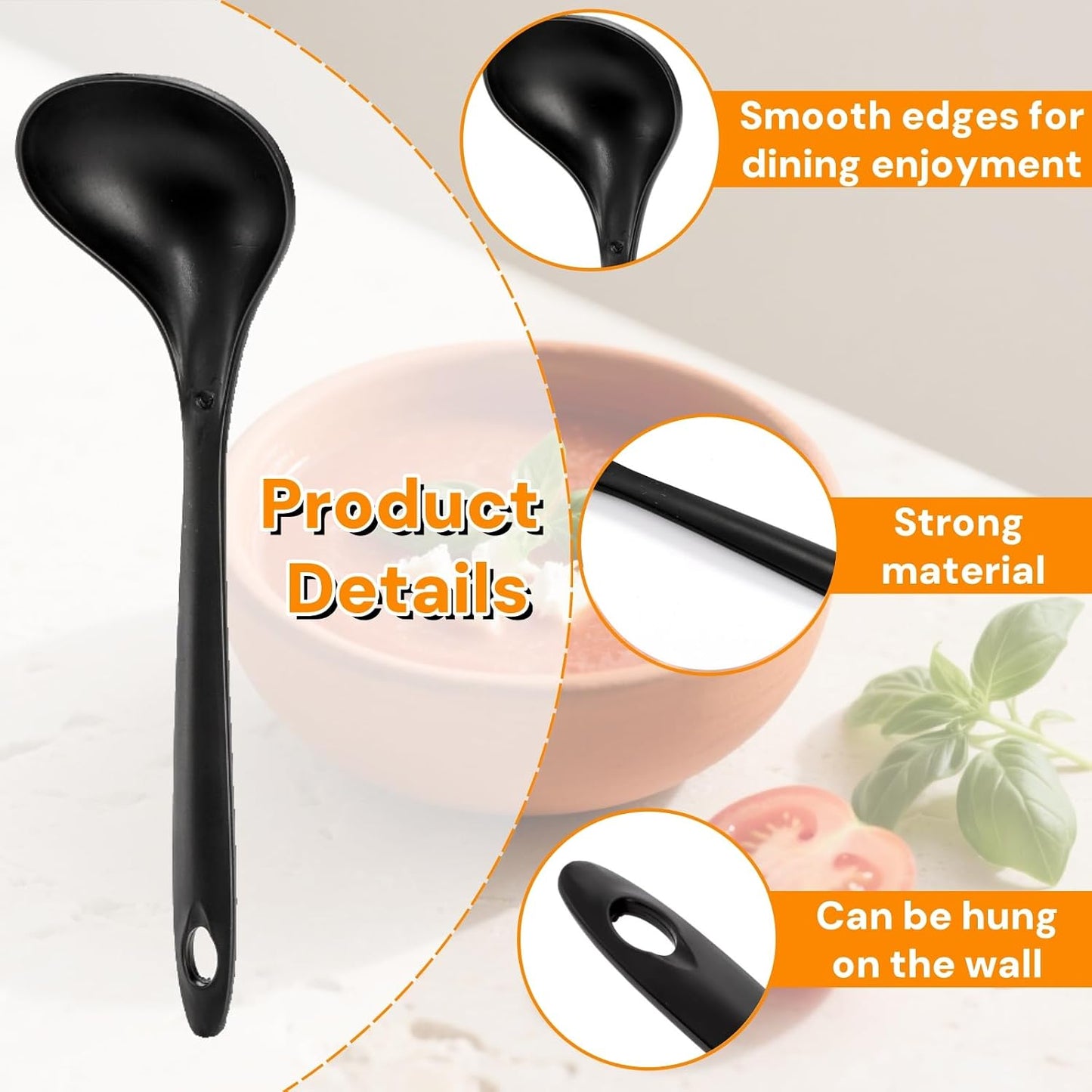 40 Pack 1.5 Oz Plastic Ladle Spoons, 9 x 2.8 Inch
