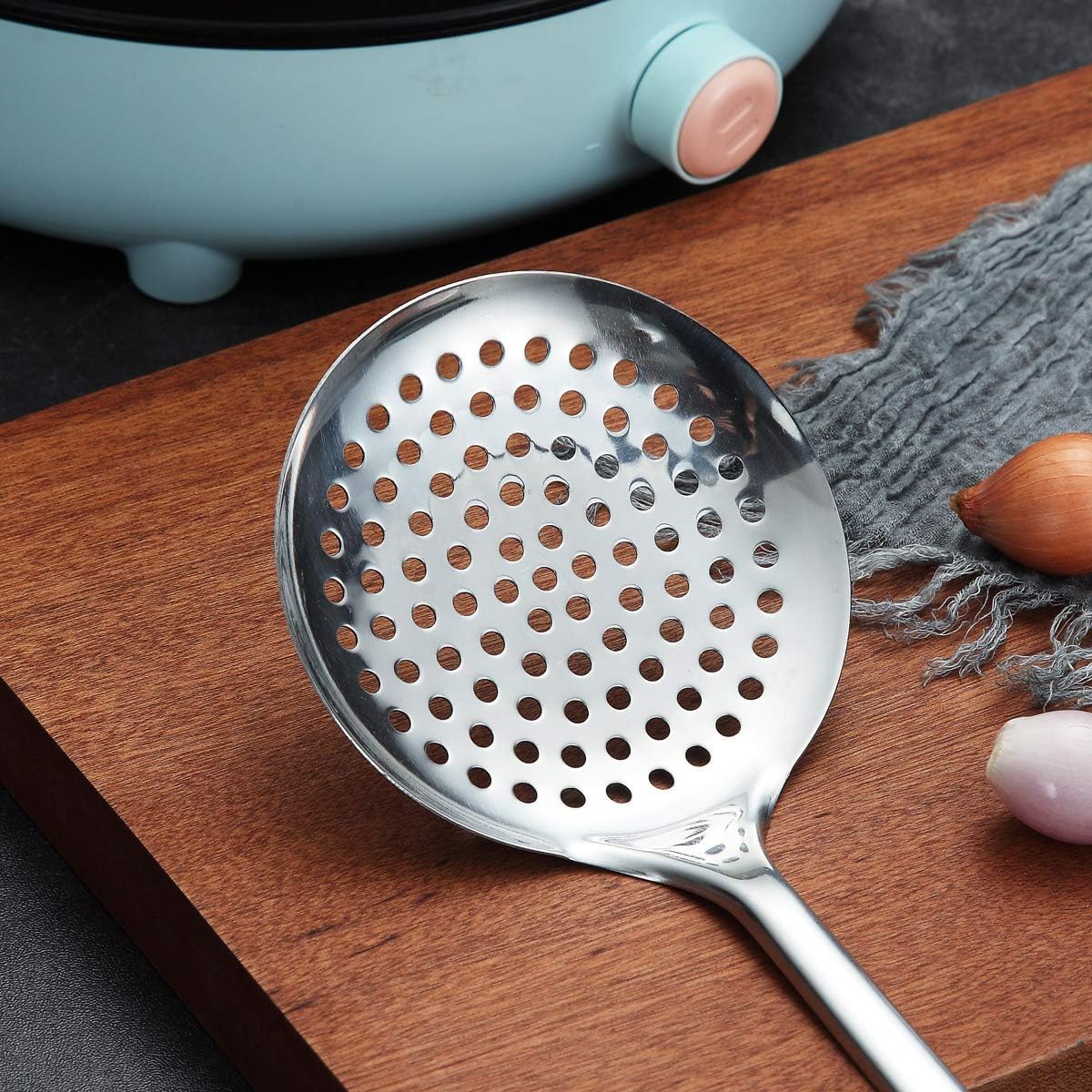 Berglander Stainless Steel Cooking Skimmer - Slotted Spoon for Straining, Ideal for Kitchen Use