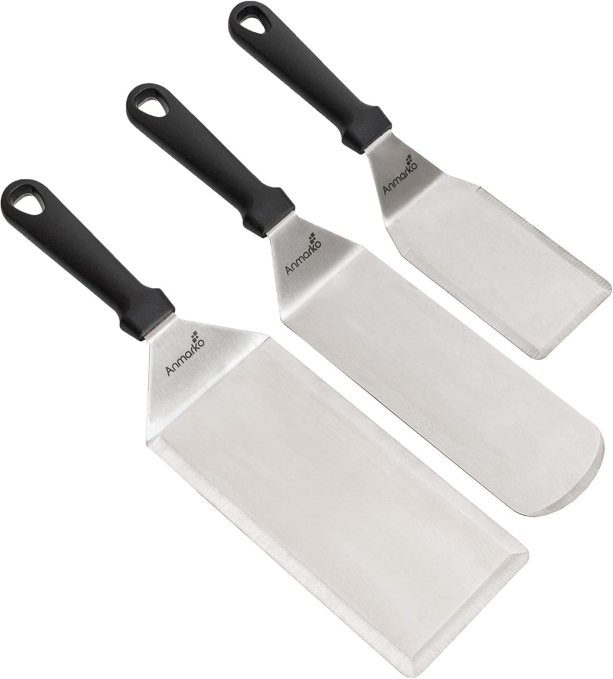 Metal Spatula Set Stainless Steel Hamburger Turner Griddle Flipper Scraper for BBQ Grill Flat Top