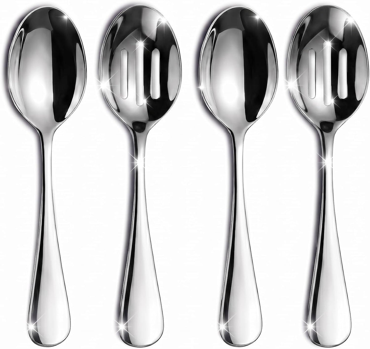 VIVANI 4-Piece Serving Spoons Set, 8.5-Inch Serving Spoon and Slotted Spoon