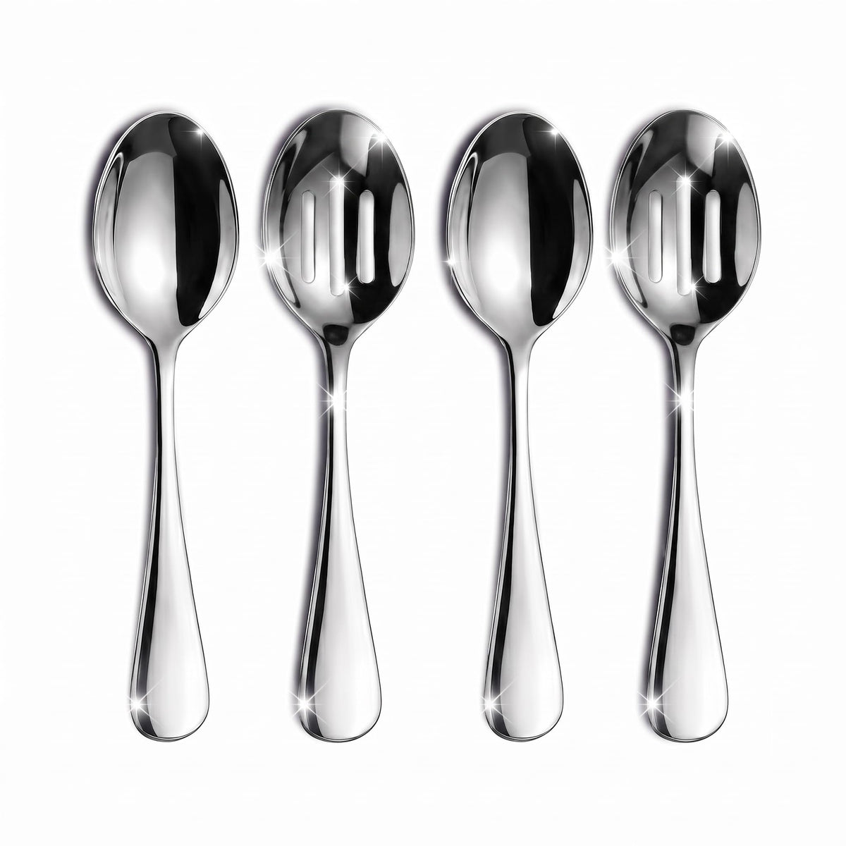 VIVANI 4-Piece Serving Spoons Set, 8.5-Inch Serving Spoon and Slotted Spoon