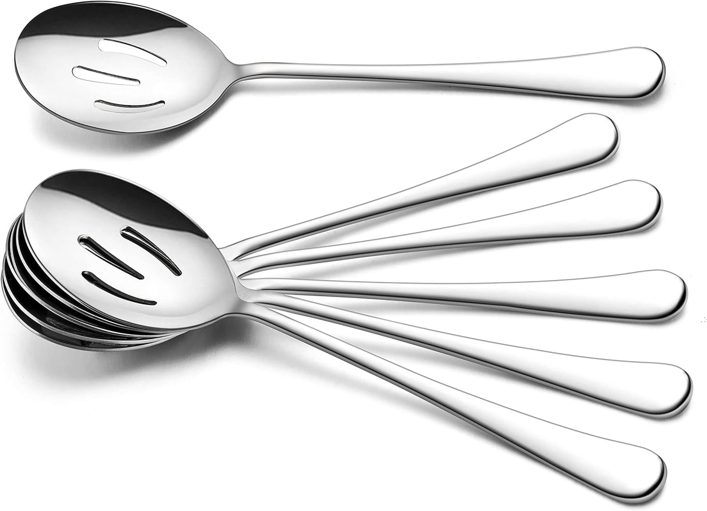 HaWare Serving Slotted Spoons X 6, 9.8 inches Large Size Buffet Spoon