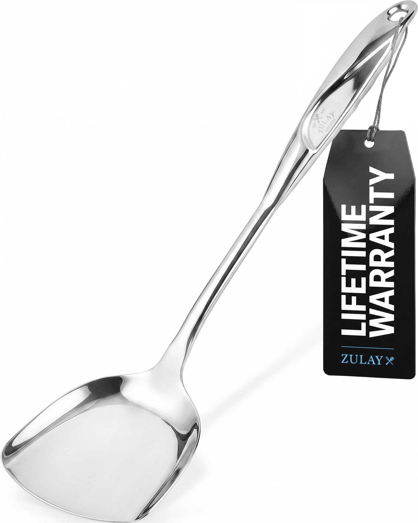 Zulay Kitchen Stainless Steel Soup Ladle - 13” Large Ladle for Soups, Stews & Sauces - Durable, Heat-Resistant, Rust-Proof & Dishwasher Safe Kitchen Utensil with Ergonomic Handle