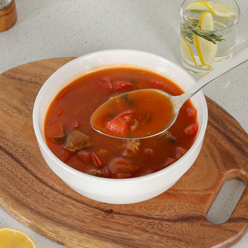 Serving Spoons Set, Large Serving Spoons with Silicone Handles
