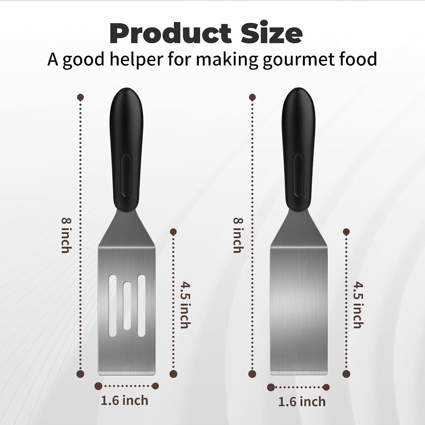 Stainless Steel Mini Spatula (2PC),Small Turners for Cake Brownies Pancakes