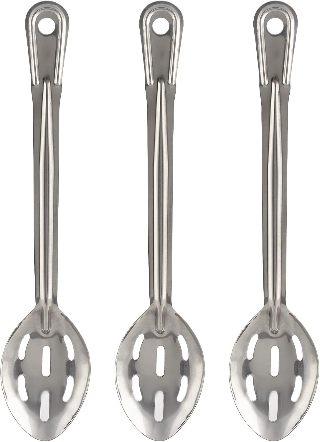 Perforated Stainless Steel Spoon - Serving Slotted Spoons for Restaurant - Large Metal Commercial Tablespoon for Cooking 3 Pcs