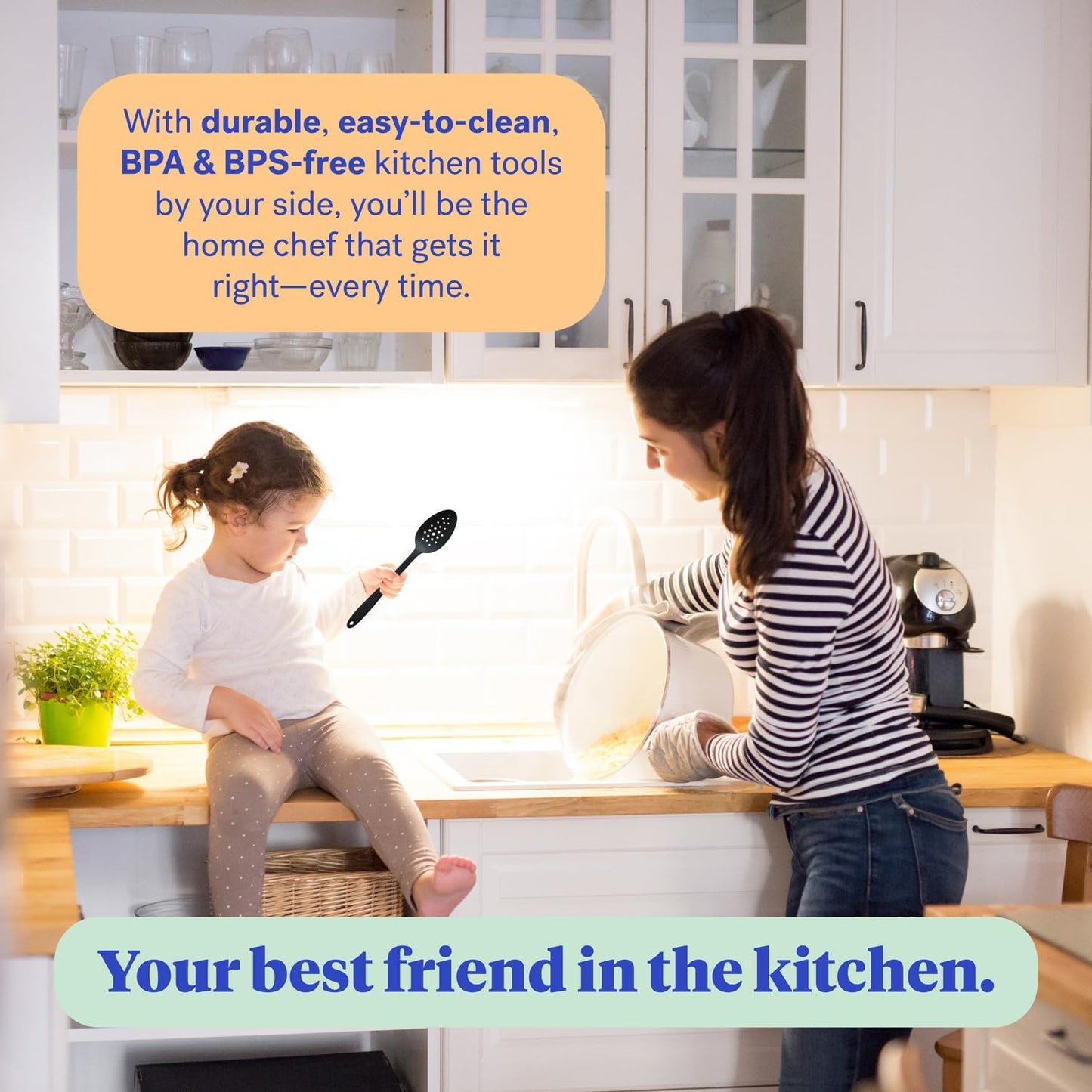 GIR: Get It Right Silicone Slotted Spoon - 13.5" Black Unibody - Perforated Strainer & Skimmer - Heat Resistant to 425°F - Dishwasher-Friendly - Easy-Clean Cooking Spoons for Nonstick Cookware