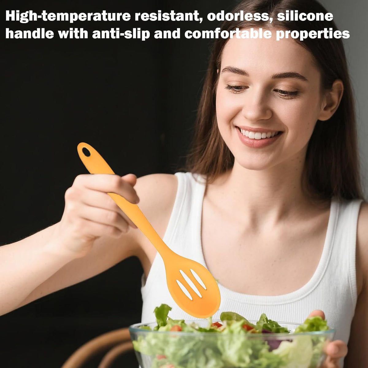4 Pcs Slotted Spoons For Cooking,Nonstick Mixing Serving Spoons