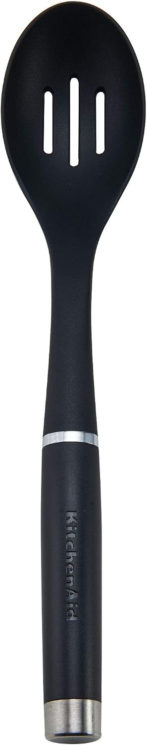 KitchenAid KO004OHOBA Gourmet Nylon Slotted Spoon,Matte Black