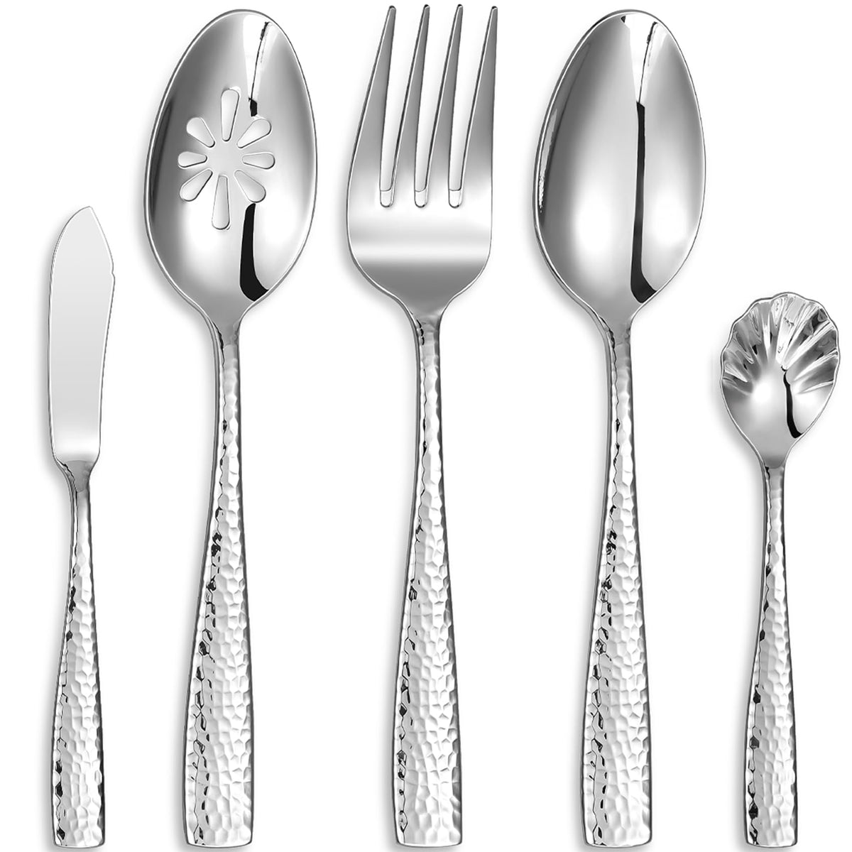 KEAWELL Premium Louis Hammered Slotted Spoons (Slotted Spoons, Set of 2)