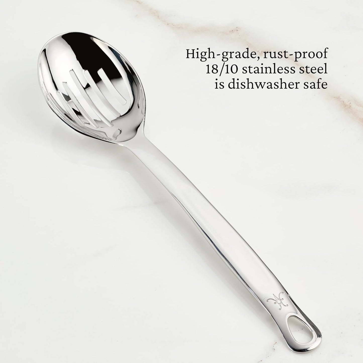 Hestan Provisions Chef's Tools, Deep Slotted Spoon, (13-inch), Artisan-Polished Stainless Steel