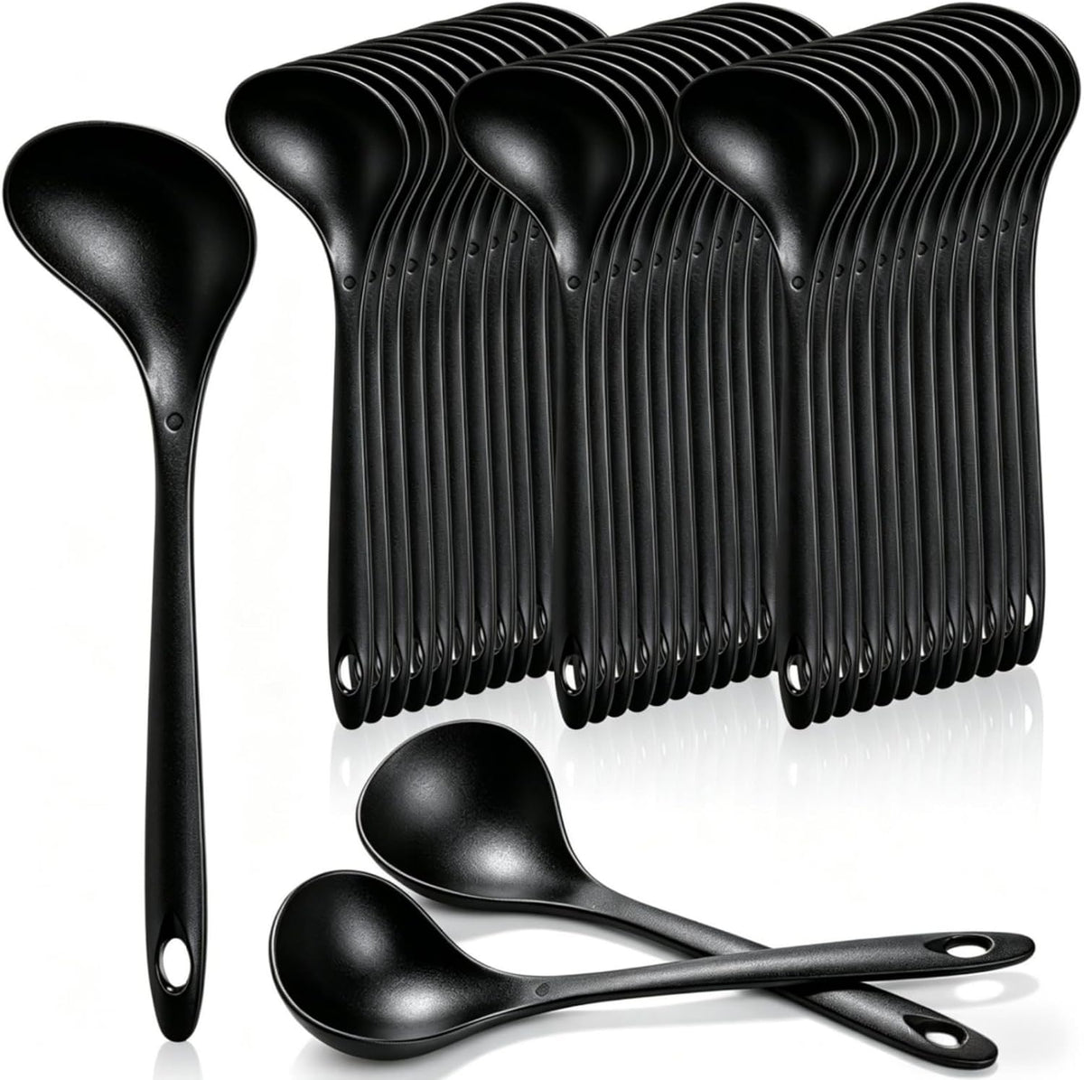 40 Pack 1.5 Oz Plastic Ladle Spoons, 9 x 2.8 Inch