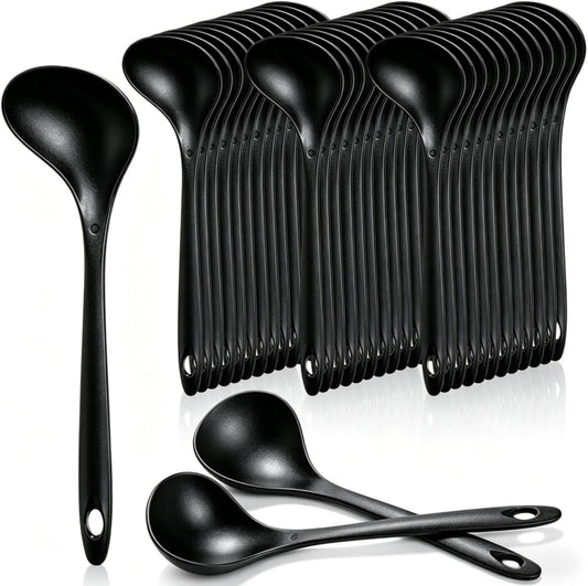 40 Pack 1.5 Oz Plastic Ladle Spoons, 9 x 2.8 Inch