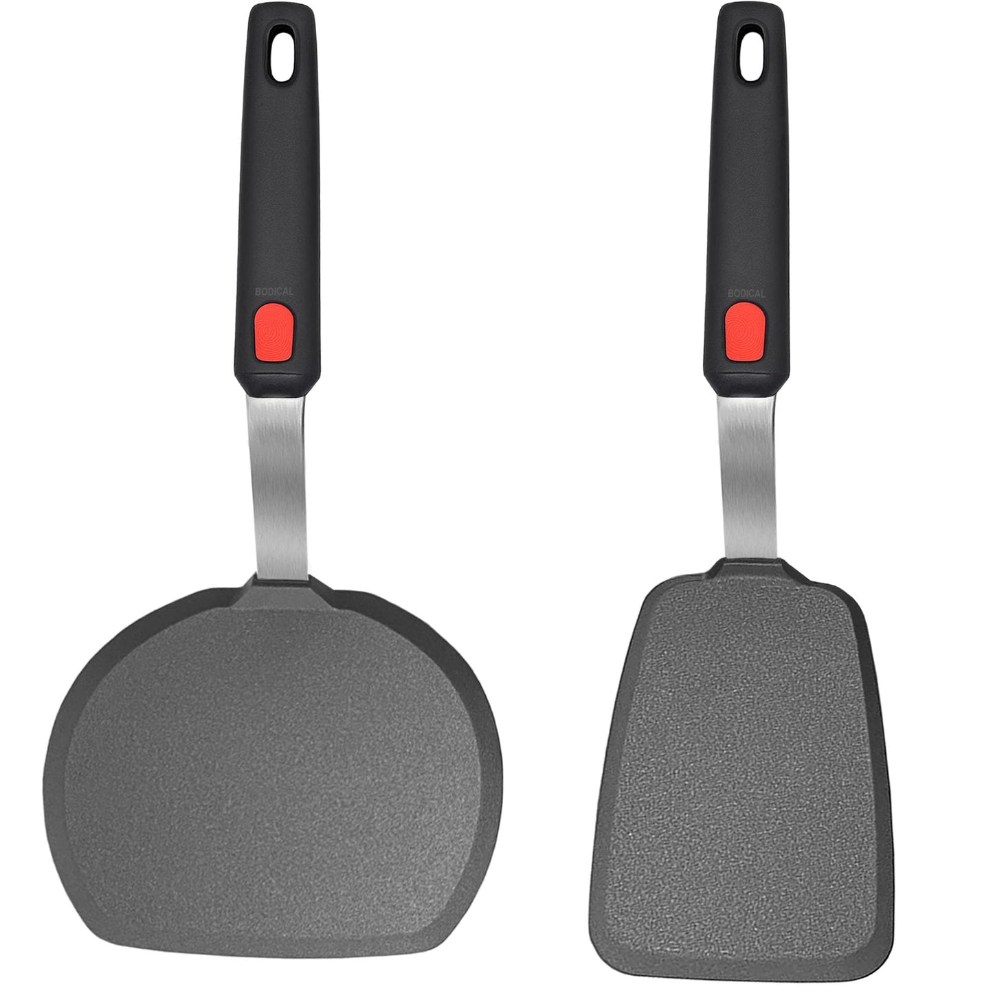 2 Pack Silicone Spatula Turner, 600°F Heat Resistant Kitchen Spatula Set for Nonstick Cookware, Cooking Utensil Set for Egg Pancake Flipper/Heat Resistant Silicone Grip