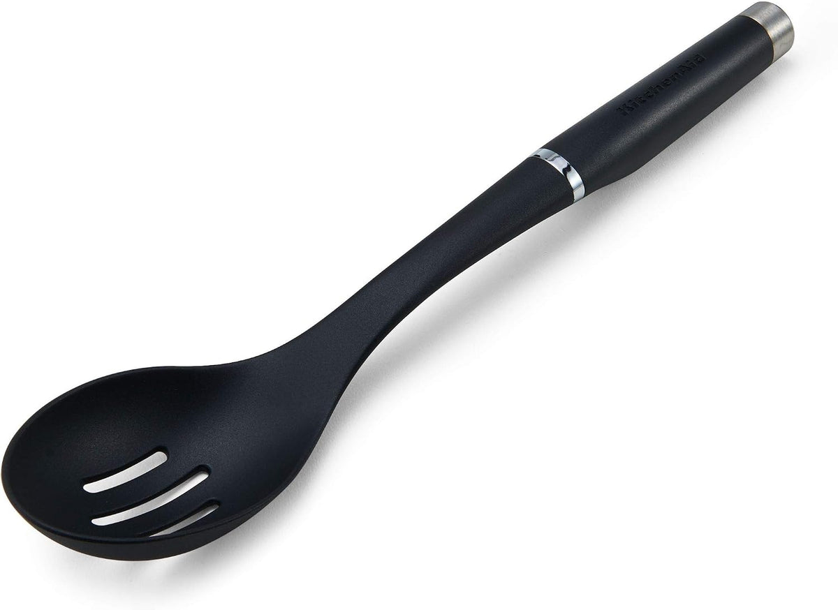 KitchenAid KO004OHOBA Gourmet Nylon Slotted Spoon,Matte Black