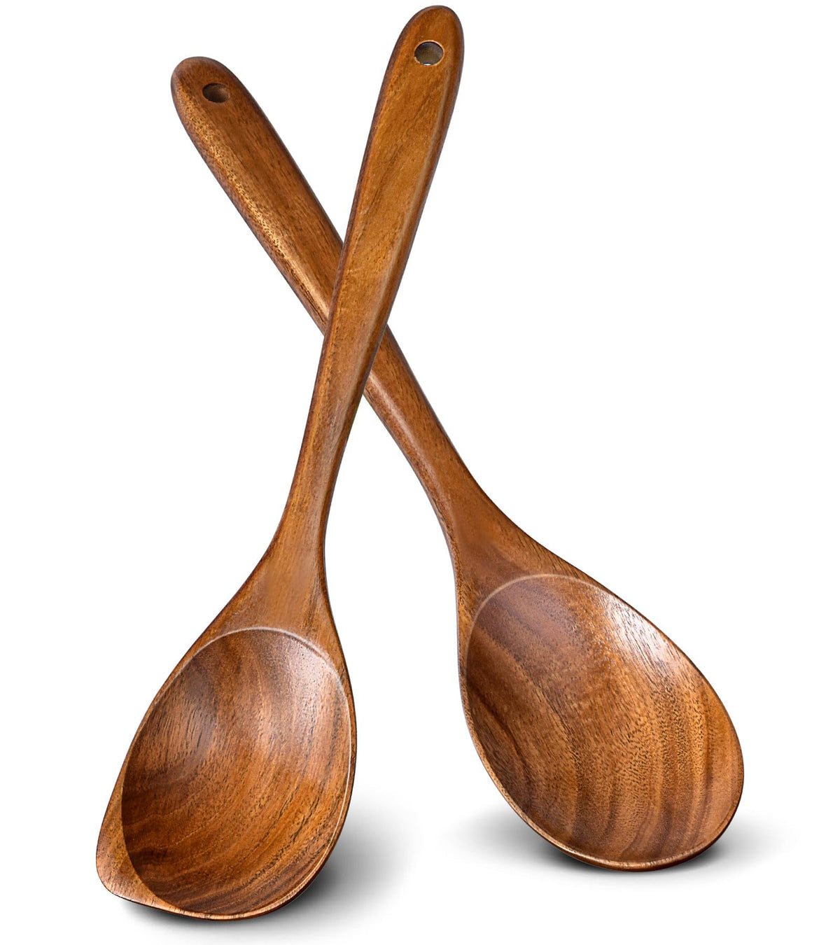 Wooden Slotted Spoons for Cooking, Teak Wooden Kitchen Utensils for Serving