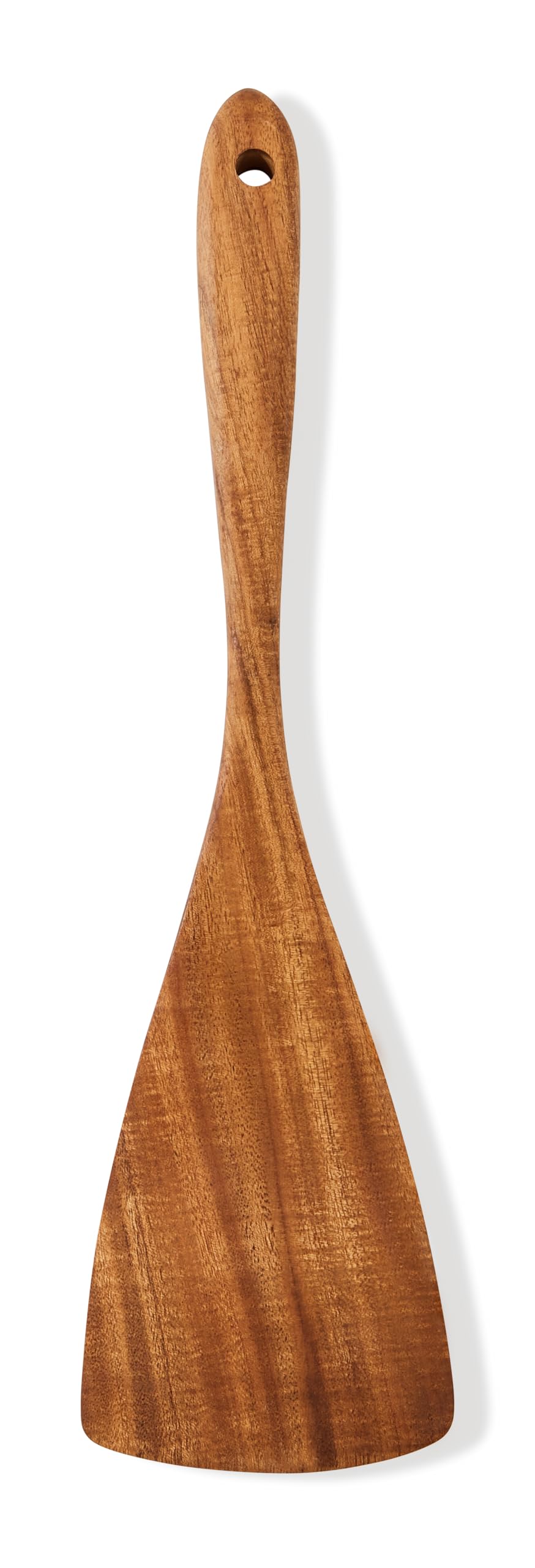 Jilla-hla Wooden Spatula Nonstick Turner Acacia Wood, Right Long Handle Flat Frying Spatulas Handmade for Mother Wife Grandma Her Kitchen Gift, Ideal Cookware Utensils for Cooking Eggs, Fish, Pancakes