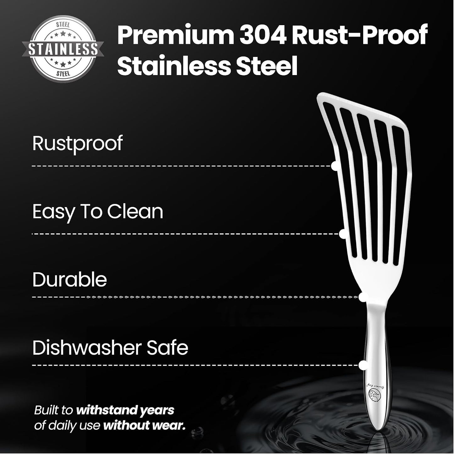 Gourmet Easy Fish Spatula Set, Ultra-Thin Edge for Easy Turning & Flipping