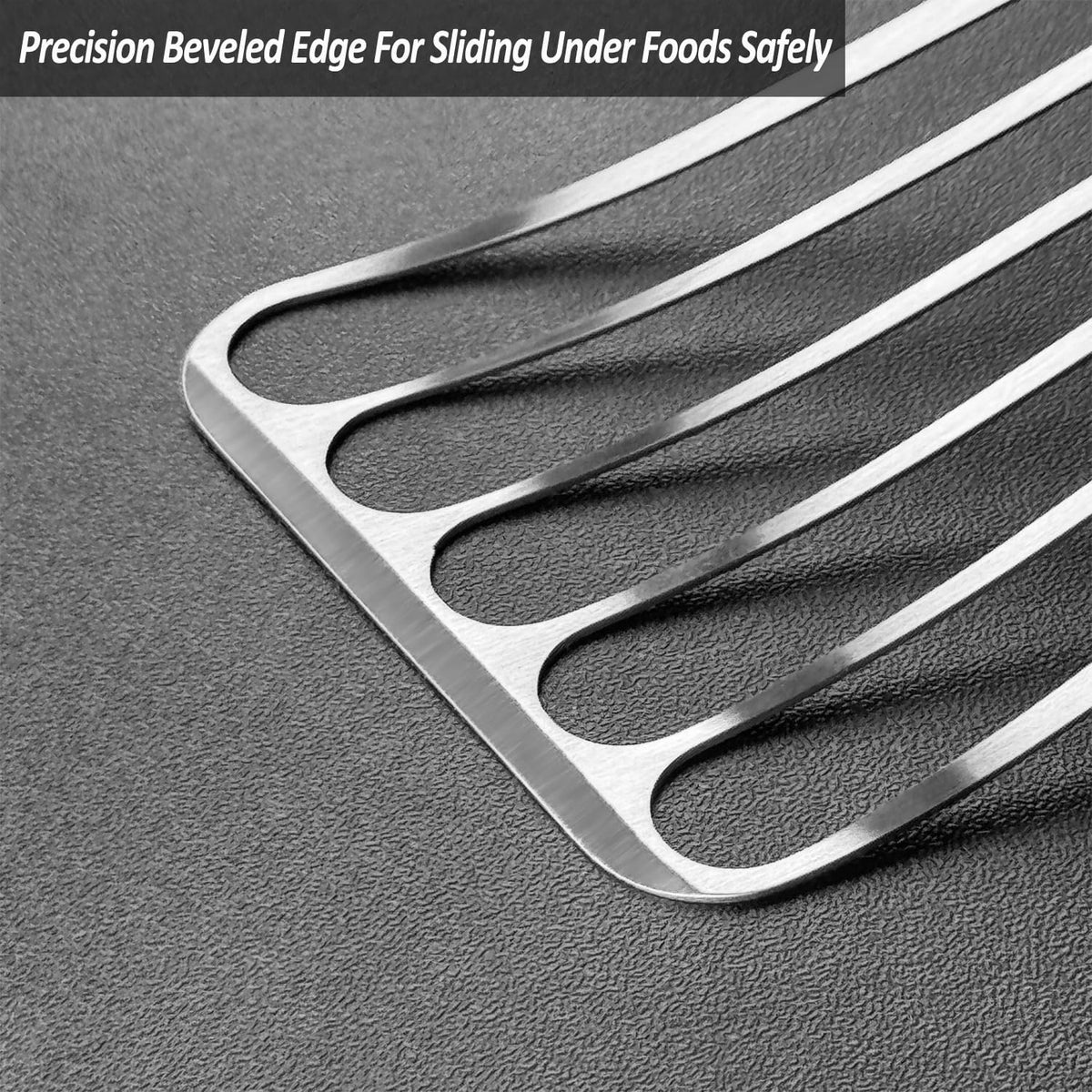 Fish Spatula Turner, Stainless Steel Slotted Spatulas Set - 3"x6"+4"x8"