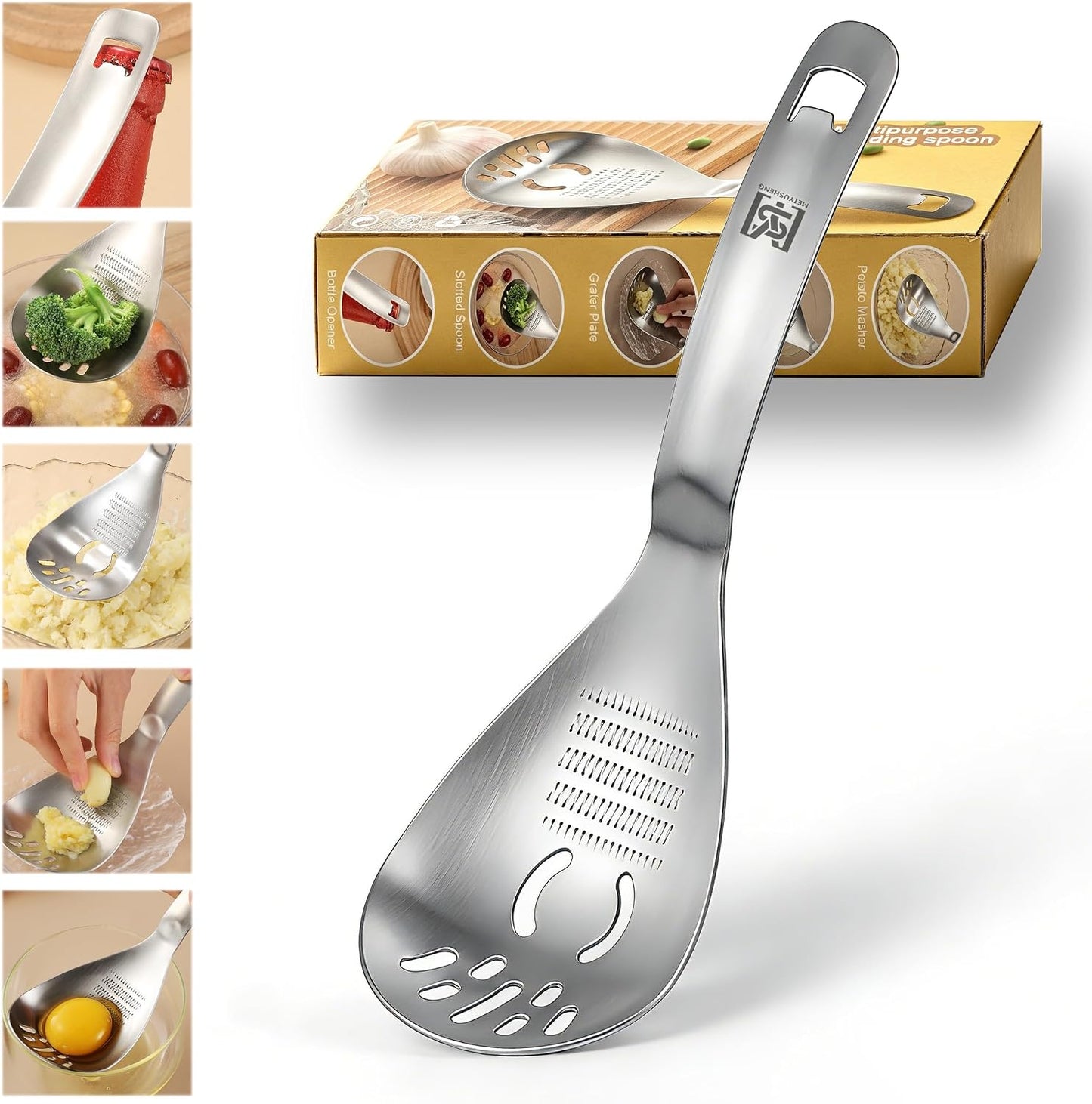 5 in 1 Multifunction Cooking Spoon,304 Stainless Steel Egg Slotted spoon