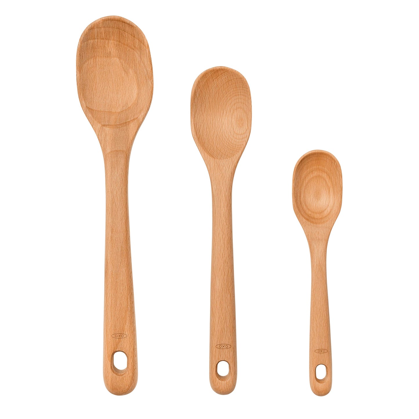 OXO Good Grips Wooden Utensil Set for Cooking, 3-Piece