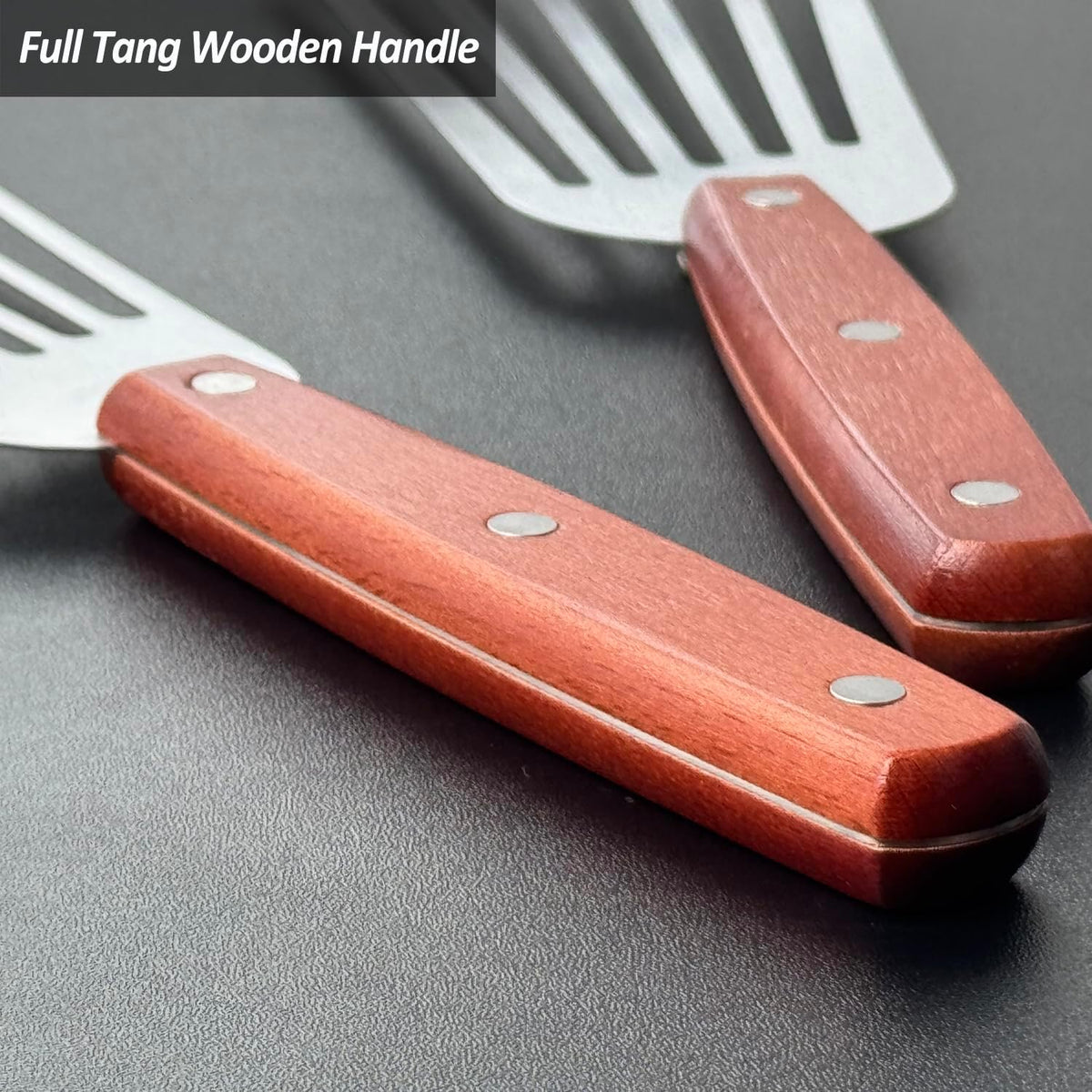 Fish Spatula Turner, Stainless Steel Slotted Spatulas Set - 3"x6"+4"x8"