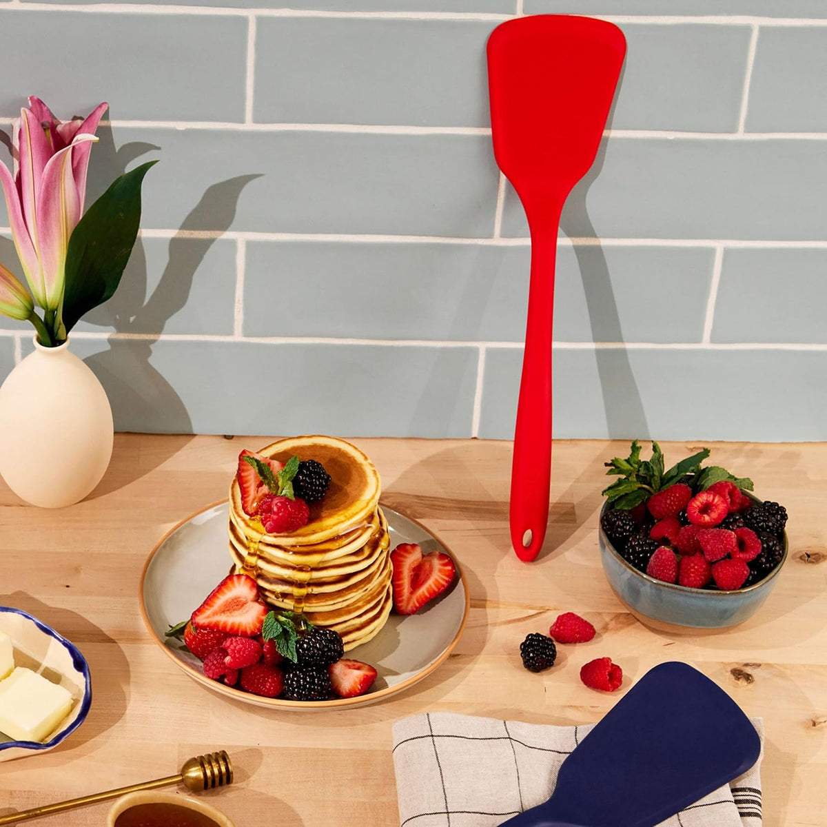 GIR: Get It Right Silicone Spatula Turner - Heat-Resistant & Non-Stick Core with Flexible Tip - Pancake Flipper - Dishwasher Safe, Ultimate Turner - 13IN - Slate