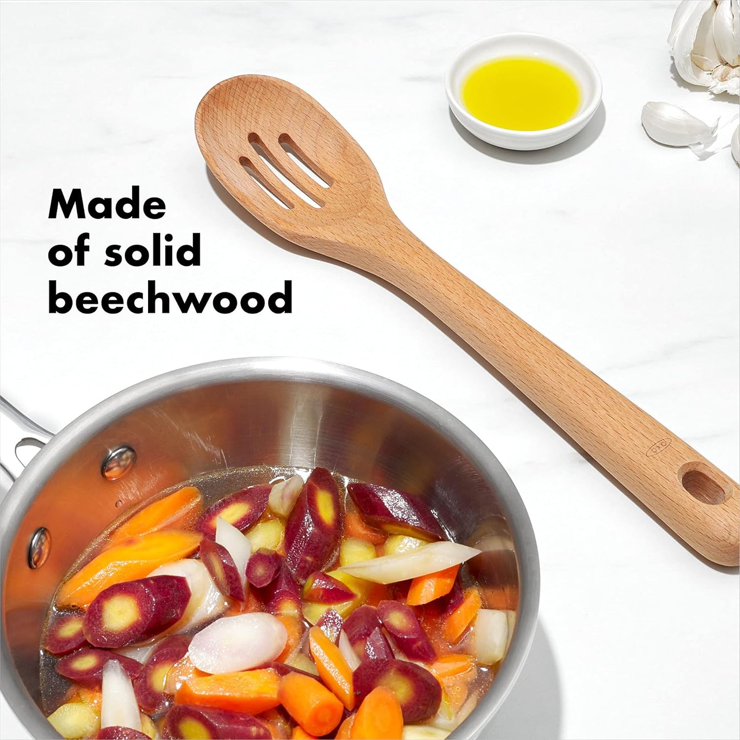 OXO Good Grips Wooden Utensil Set for Cooking, 3-Piece
