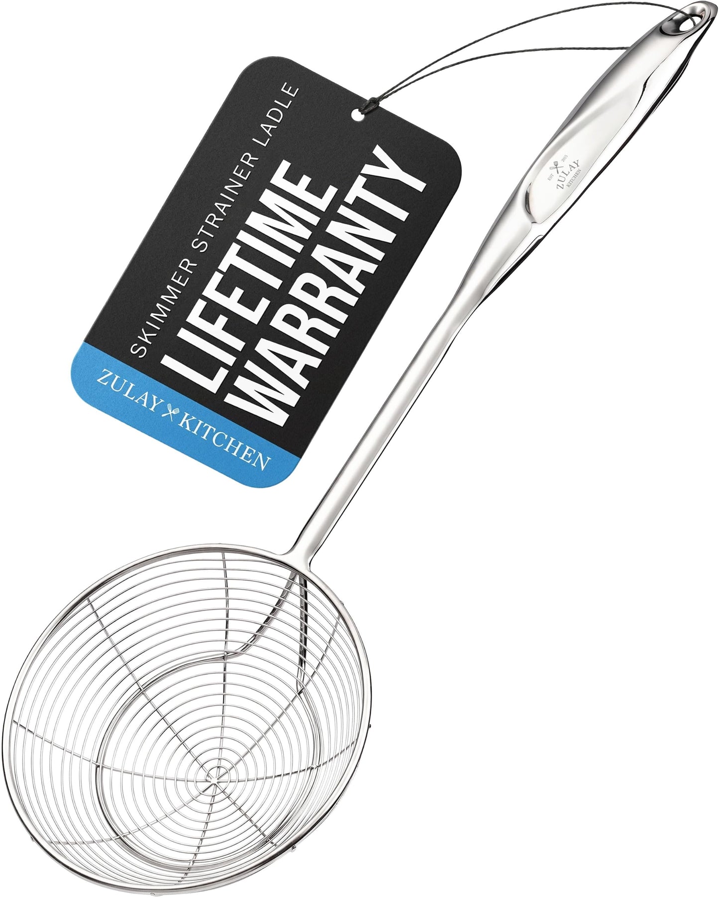 Zulay Kitchen Premium Soup Ladle - 12" Stainless Steel with Non-Slip Silicone Handle