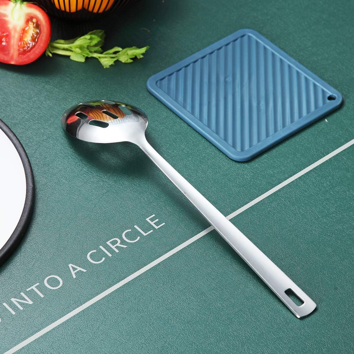 Berglander Stainless Steel Slotted and Basting Spoon, Heat Resistant, Non-Stick, Dishwasher Safe, Easy to Clean