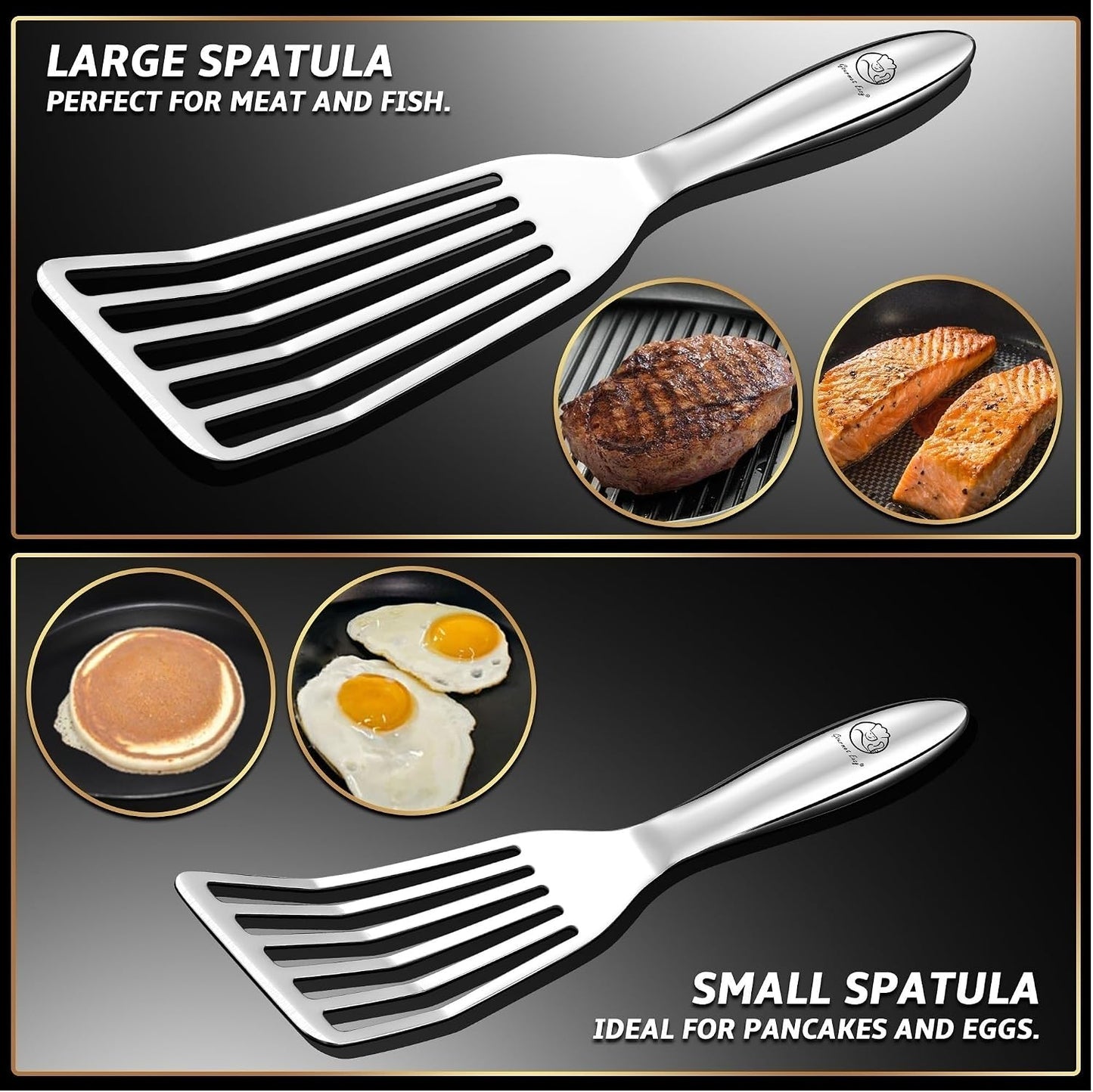 Gourmet Easy Fish Spatula Set, Ultra-Thin Edge for Easy Turning & Flipping