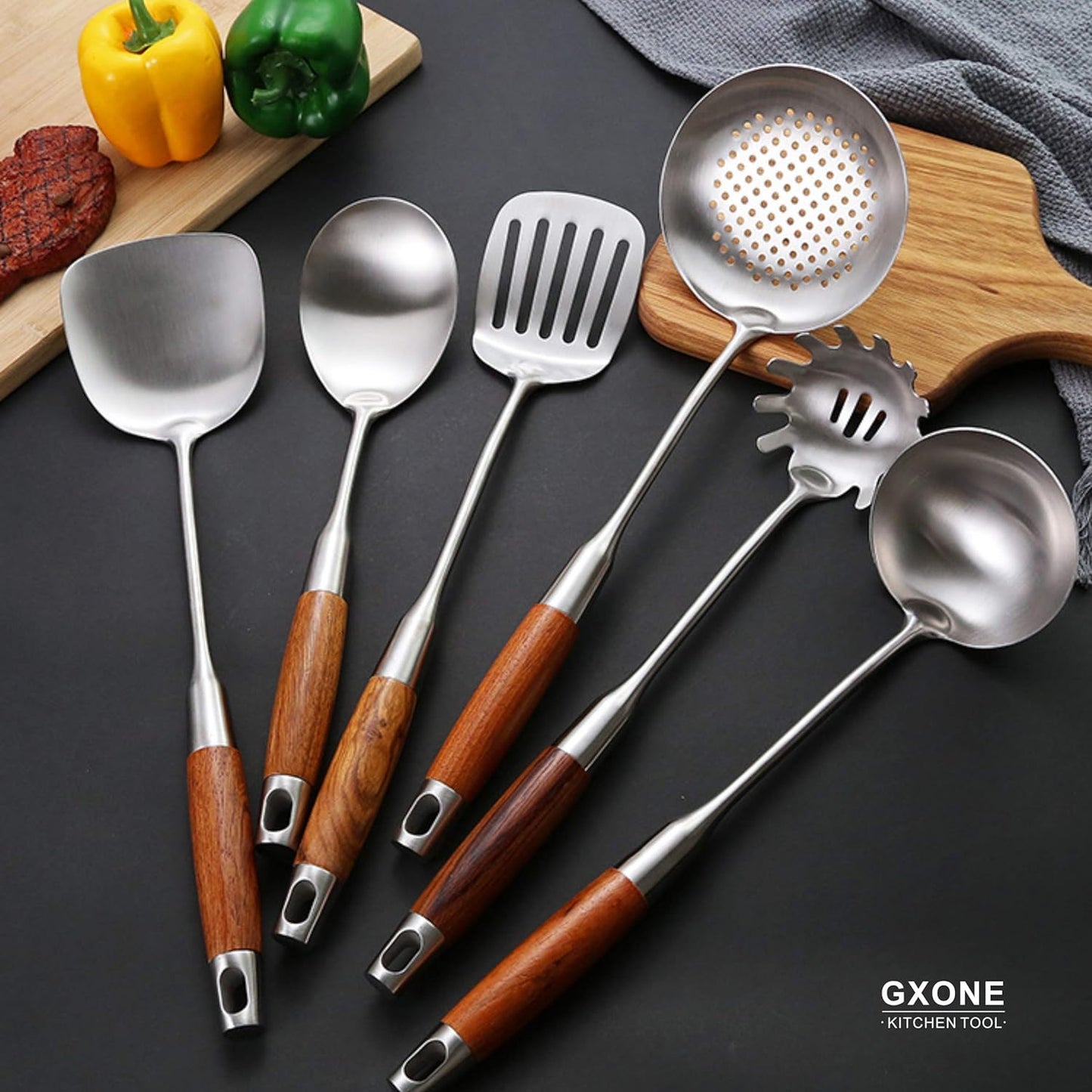 Slotted Spoon,Strainer Skimmer Ladle for Cooking and Frying,15.8Inch